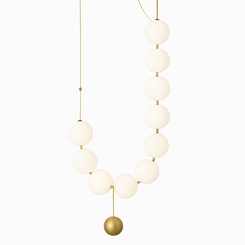 suspension en verre blanc en forme de haricot magique pour intérieur élégant