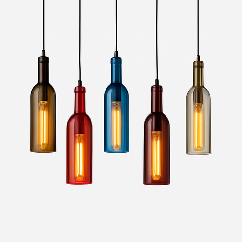 suspension en verre design pour bouteille de vin moderne