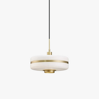 Suspension en verre laiteux doré