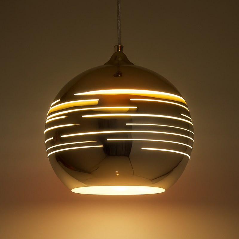 suspension en verre miroir pour loft bar et restaurant