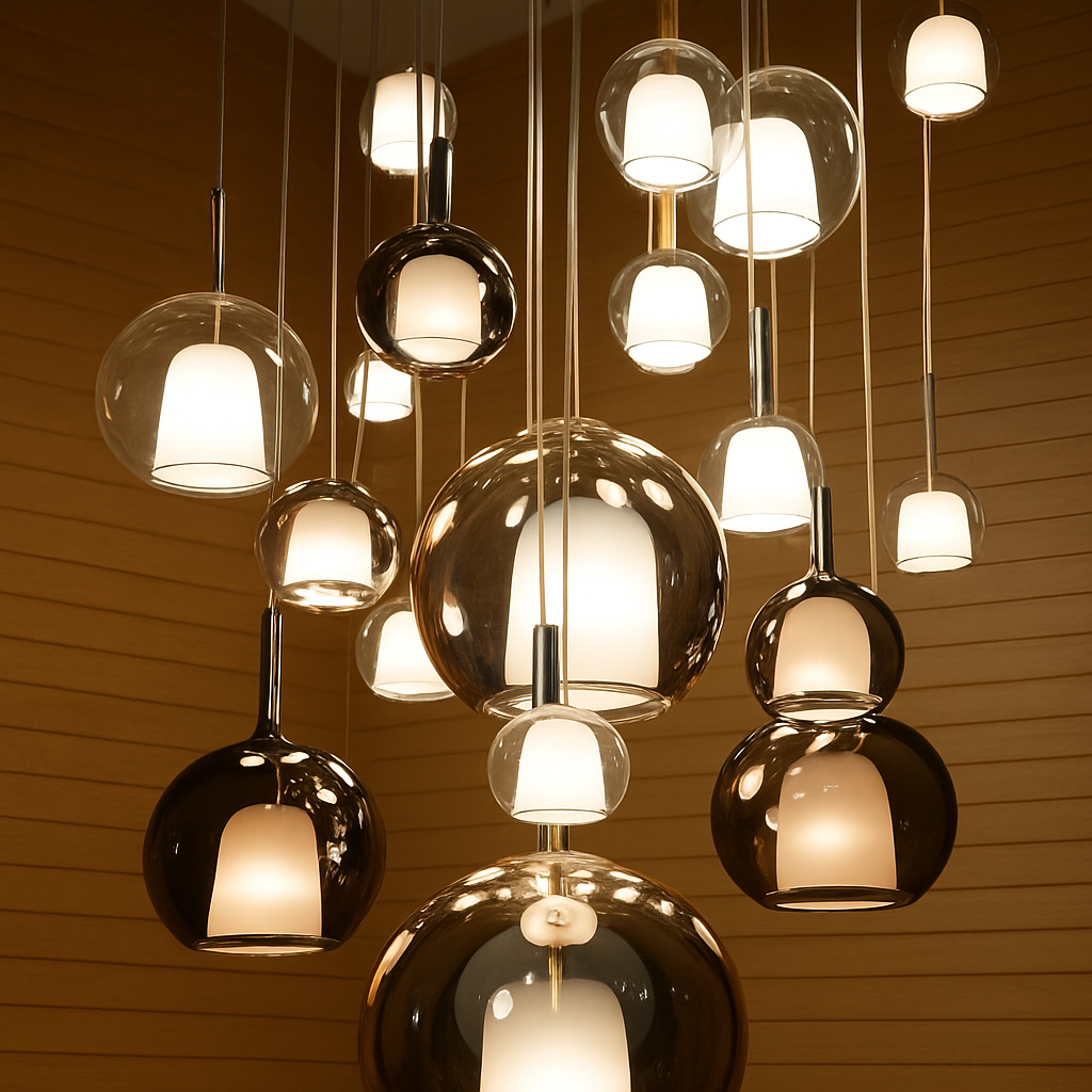 suspension en verre moderne pour un éclairage décoratif intérieur - vue 4 sur 10