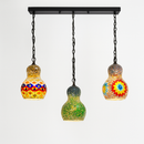 suspension en verre mosaïque bonhomme de neige artisanale asiatique boho