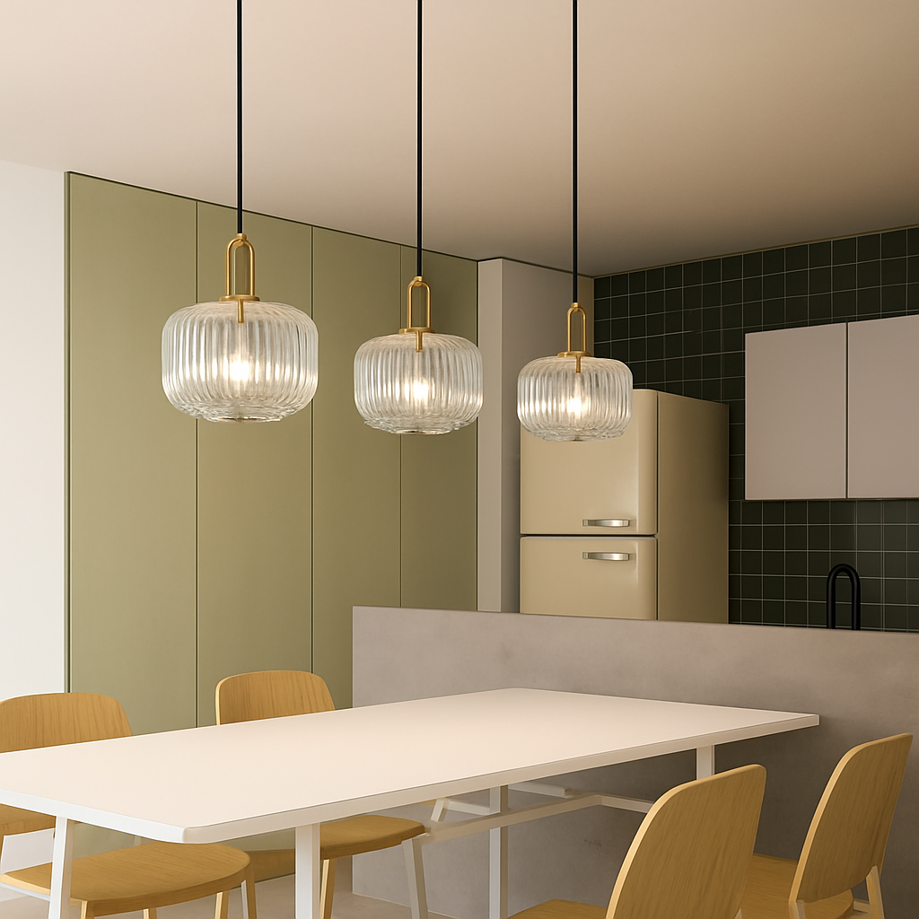 suspension en verre style citrouille pour décoration moderne - vue 5 sur 14