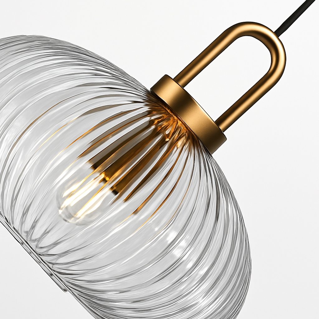 suspension en verre style citrouille pour décoration moderne - vue 6 sur 14