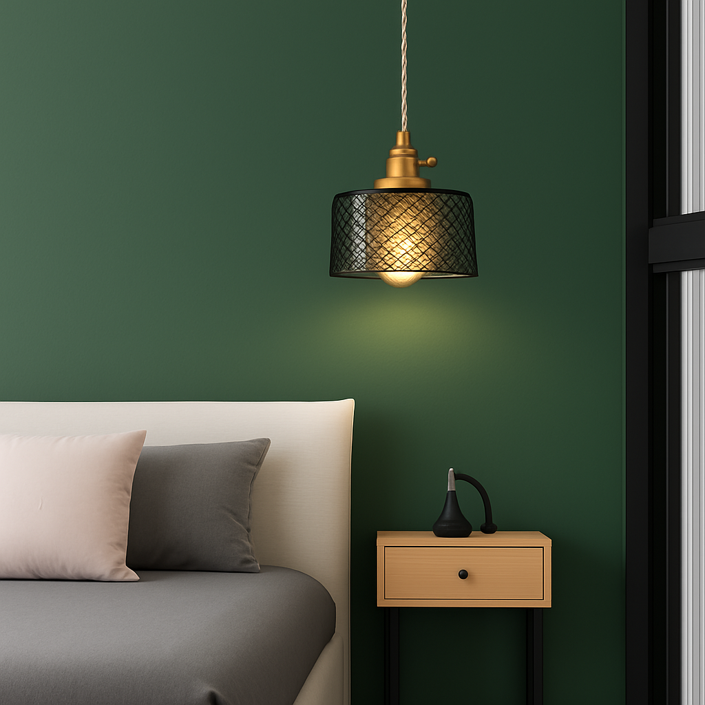 Suspension en verre vert scandinave - vue 6 sur 30