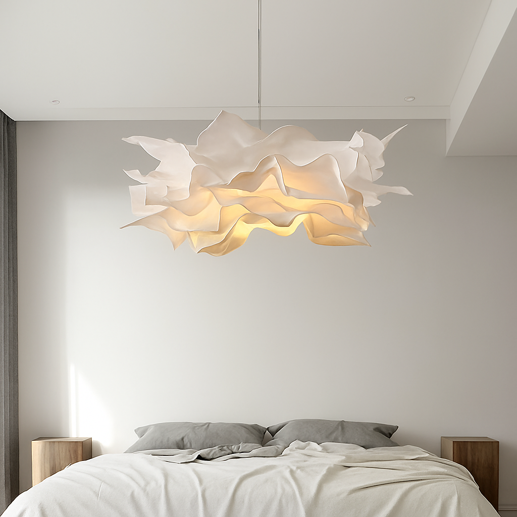 Suspension faites à la main pour éclairage de magasin de tissu de Restaurant lampe suspendue en papier blanc pour Luminaire de plafond E27 - vue 4 sur 9