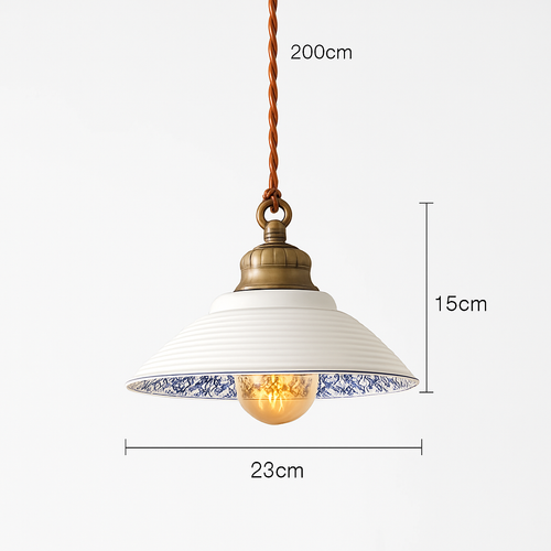 Design-Pendelleuchte Blüte Loft Style Keramik Vintage - vue 3 sur 14