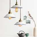 Design-Pendelleuchte Blüte Loft Style Keramik Vintage