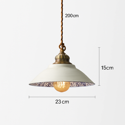Design-Pendelleuchte Blüte Loft Style Keramik Vintage - vue 8 sur 14