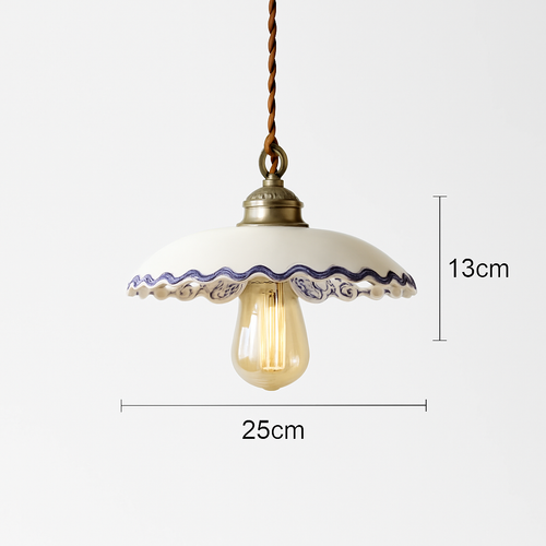 Design-Pendelleuchte Blüte Loft Style Keramik Vintage - vue 10 sur 14