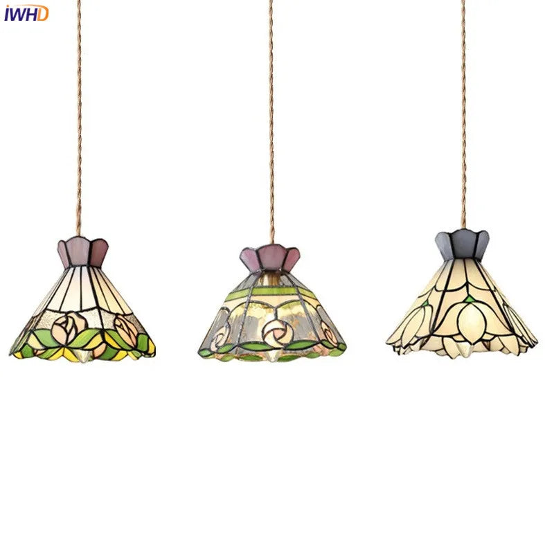 suspension fleur verre cuivre nordique moderne led iwhd europe syle