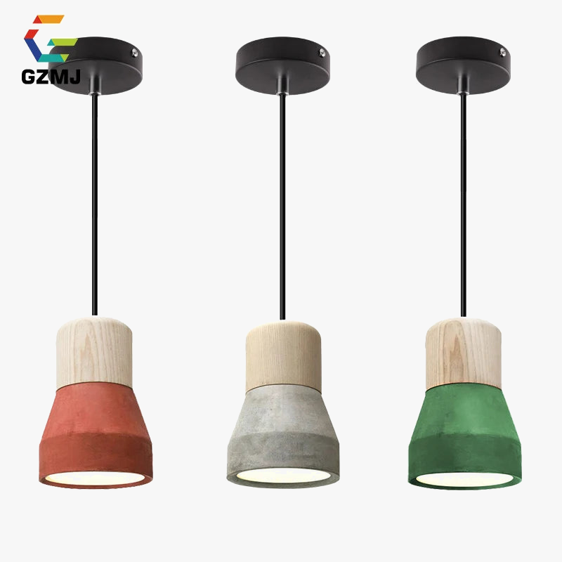 suspension gzmj en bois ciment décor industriel vintage