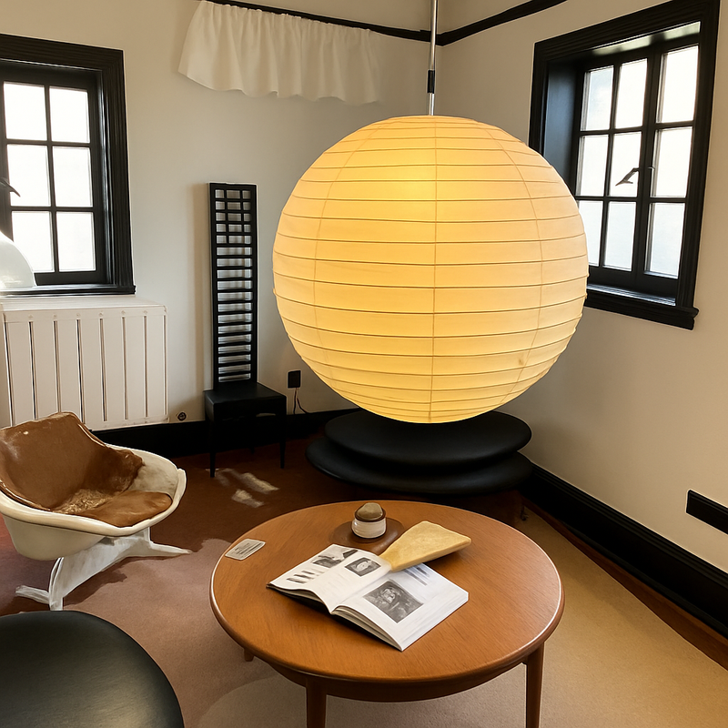 suspension japonaise en papier de riz style wabi sabi décoratif