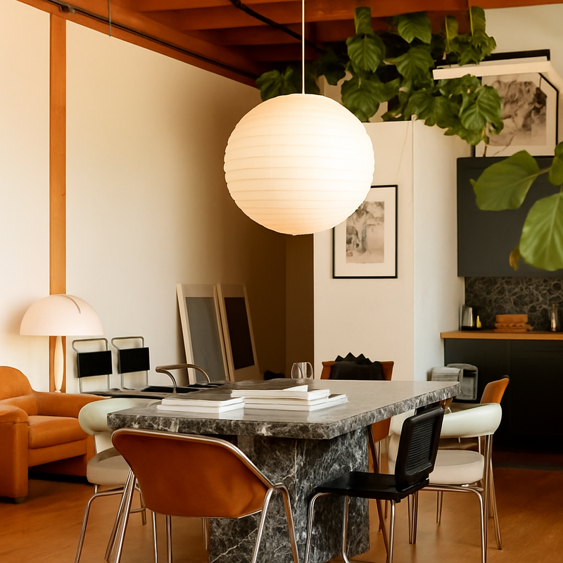 suspension japonaise en papier de riz style wabi sabi décoratif