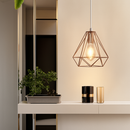 Suspension lampara de techo colgante éclairage suspendu moderne Cage en fer Loft cuisine salon suspension E27 or Rose
