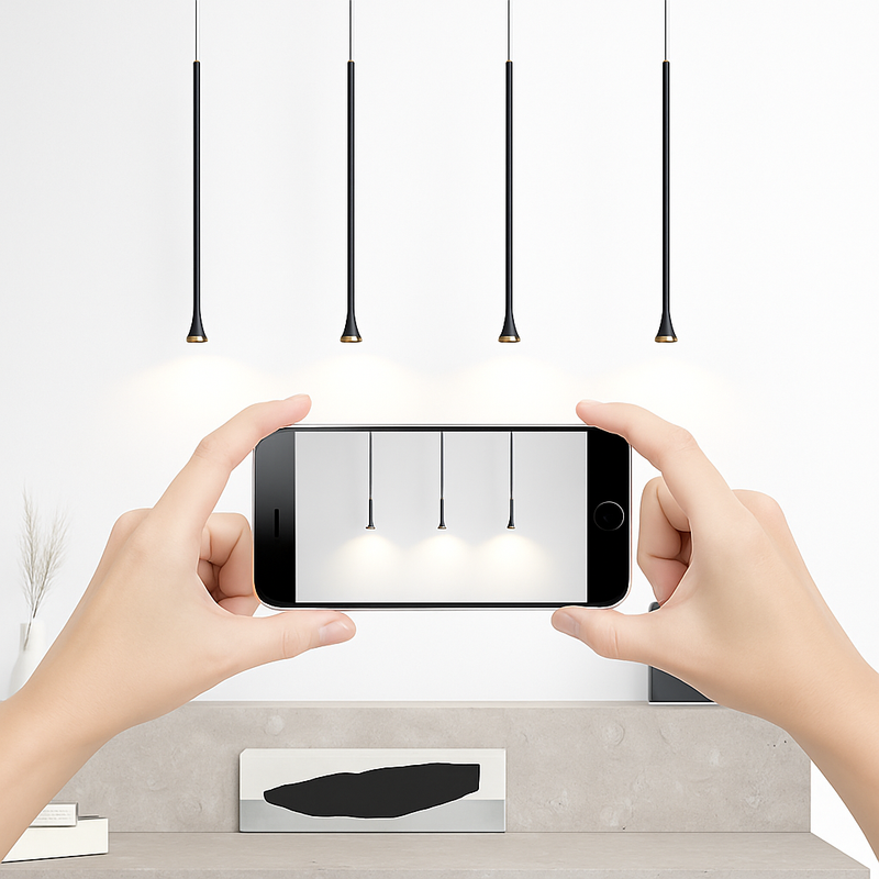 suspension LED Art créatif Long Tube