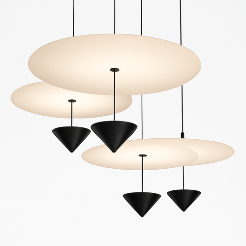 suspension led conique art déco hauteur réglable