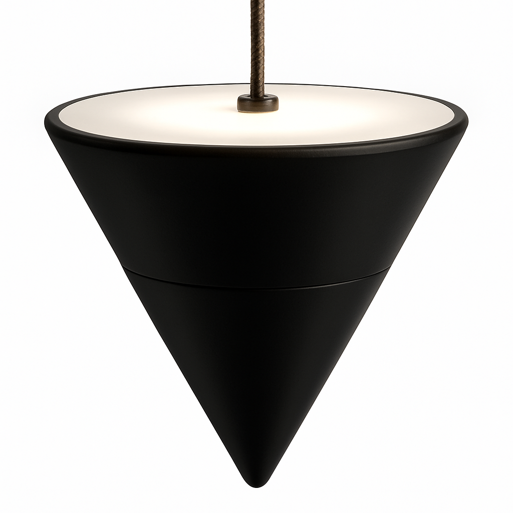 suspension led conique art déco hauteur réglable - vue 6 sur 7