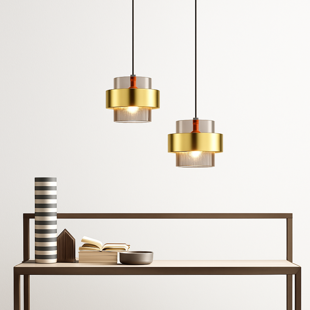 Suspension LED cylindriques en ou nordiques - vue 7 sur 8