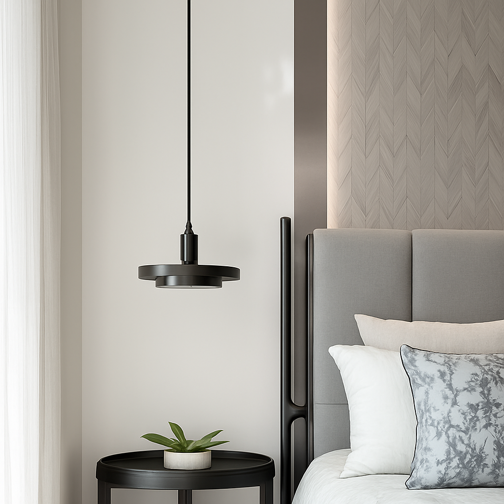 suspension LED design nordique en fer et marbre pour intérieur - vue 4 sur 9