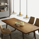 suspension LED design nordique en fer et marbre pour intérieur