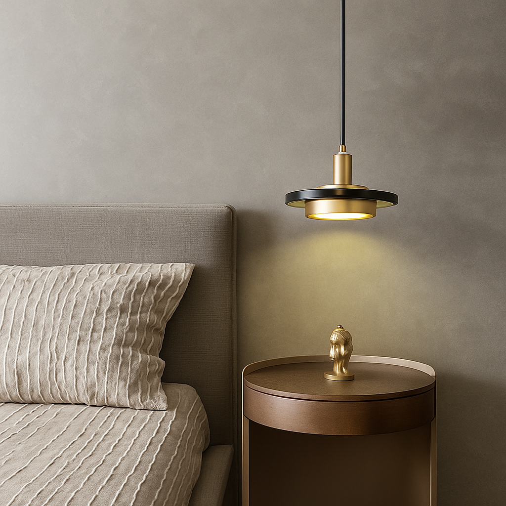suspension LED design nordique en fer et marbre pour intérieur - vue 6 sur 9