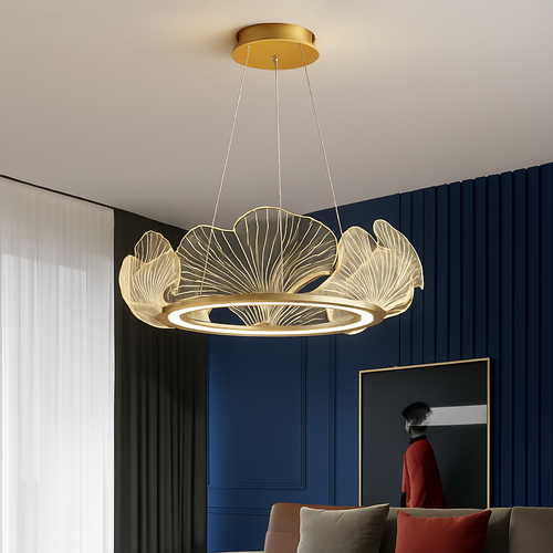 Moderne LED-Pendelleuchte aus Acryl für stilvolle Wohnräume - vue 2 sur 8