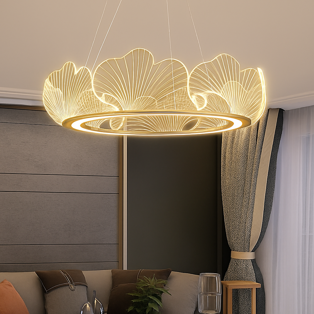 Moderne LED-Pendelleuchte aus Acryl für stilvolle Wohnräume - vue 6 sur 8