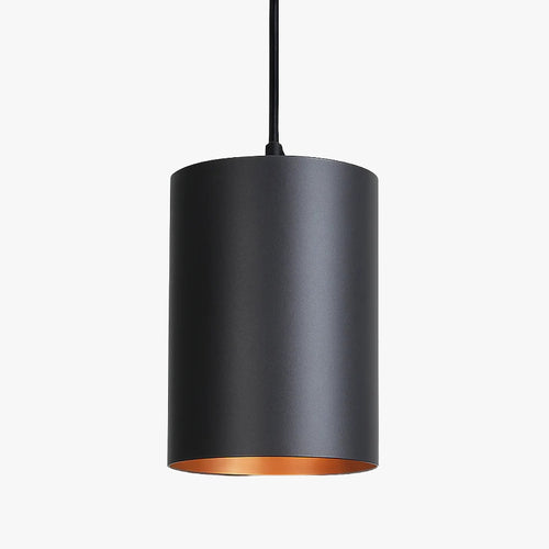 Suspension LED en forme de cylindre noir Vintage