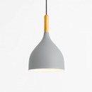 Suspension LED en métal coloré et baton en bois Nordic