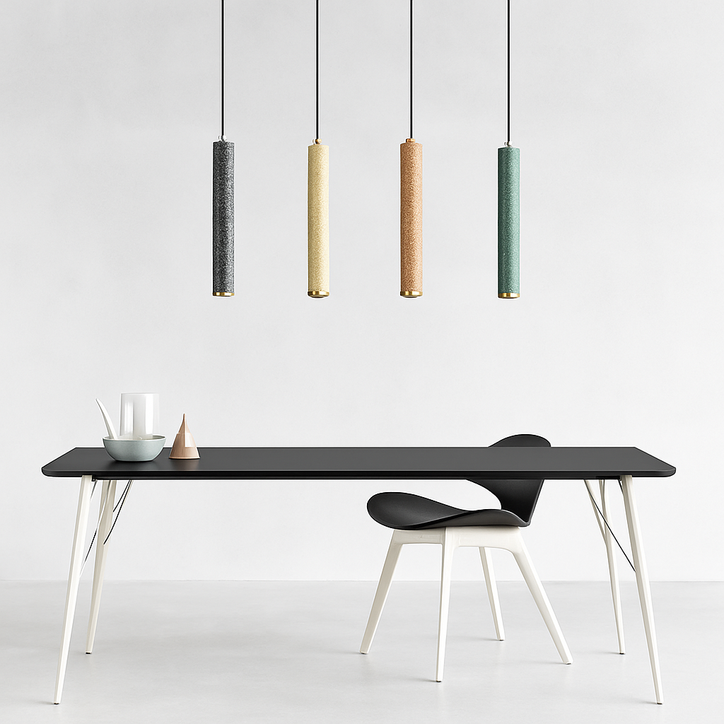suspension led en pierre de ciment style industriel - vue 4 sur 14