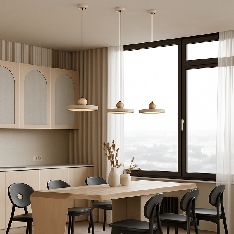 suspension LED en pierre naturelle rétro décorative