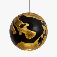 Suspension LED boule noire et dorée