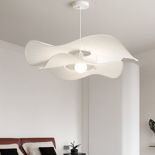 suspension LED en tissu style nordique idéale pour décoration intérieure