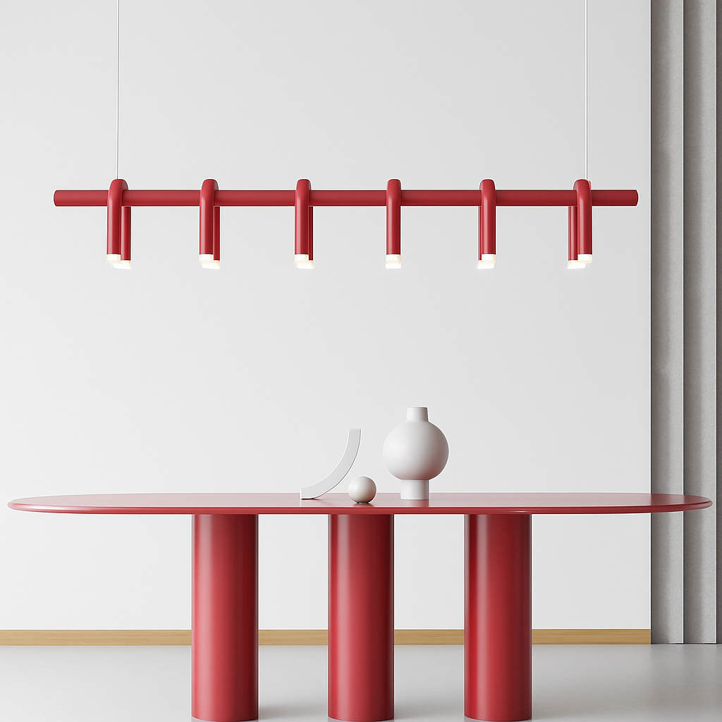 suspension led en tube en u design artistique réglable - vue 3 sur 13