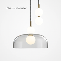Suspension LED en verre au design nordique gris fumé