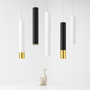 suspension led lampe long tube lustre aluminium suspendu foco