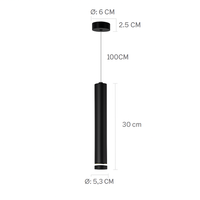 suspension led lampe long tube lustre aluminium suspendu foco