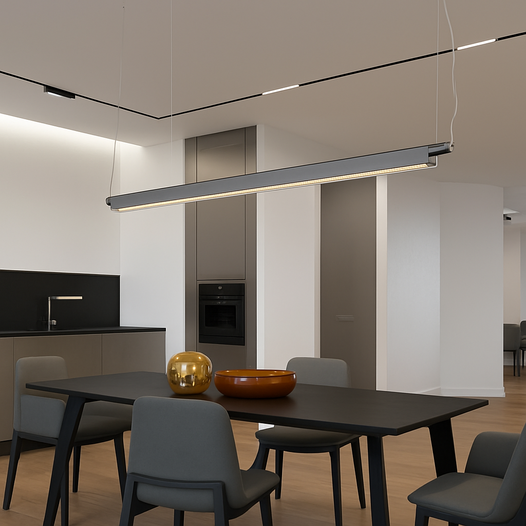 Moderne lineare LED-Pendelleuchte vom Designer - vue 3 sur 9
