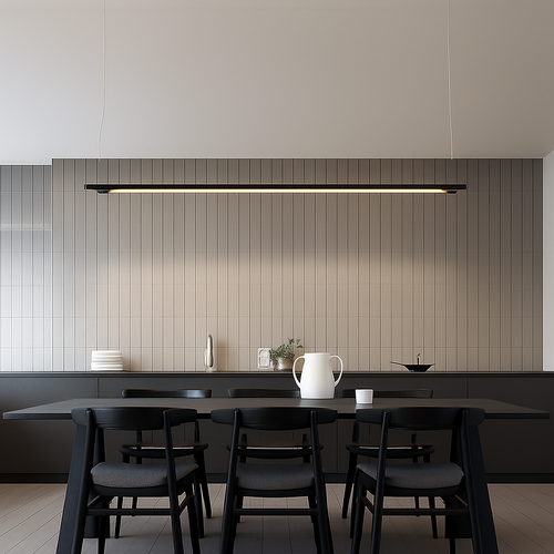 Moderne lineare LED-Pendelleuchte vom Designer - vue 5 sur 9