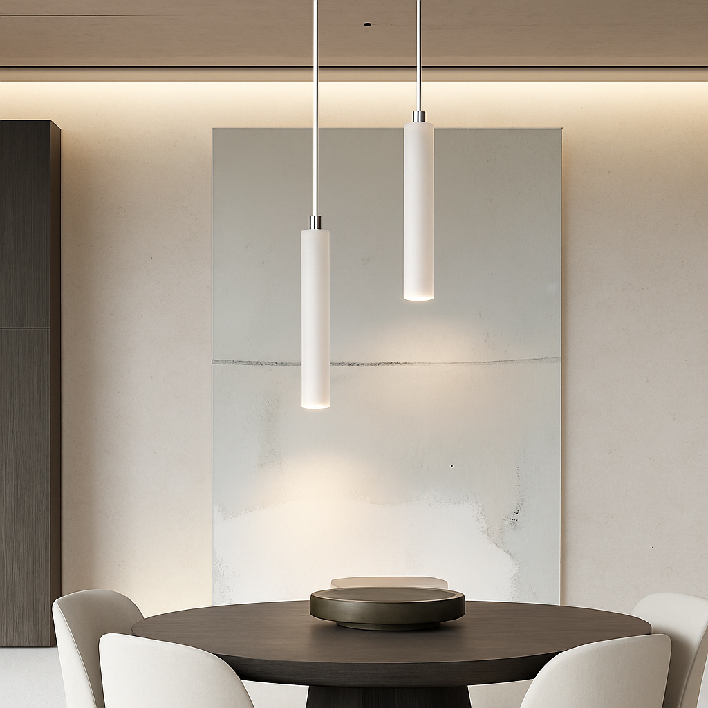 Suspension LED Long Tube bois plafonnier Style japonais vent silencieux chambre chevet lustre rétro moderne G9 remplaçable - vue 5 sur 7