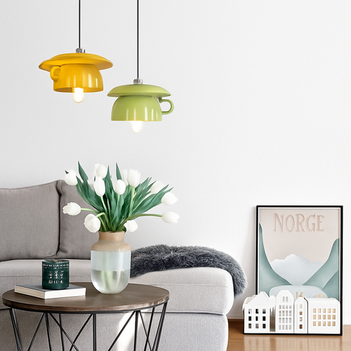 Suspension LED moderne en forme de tasse à caf renservée