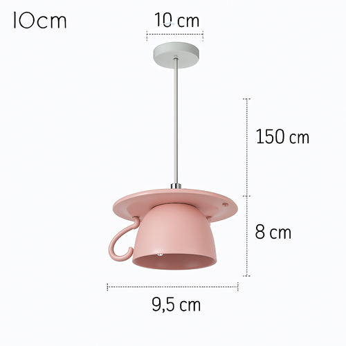 Suspension LED moderne en forme de tasse à caf renservée