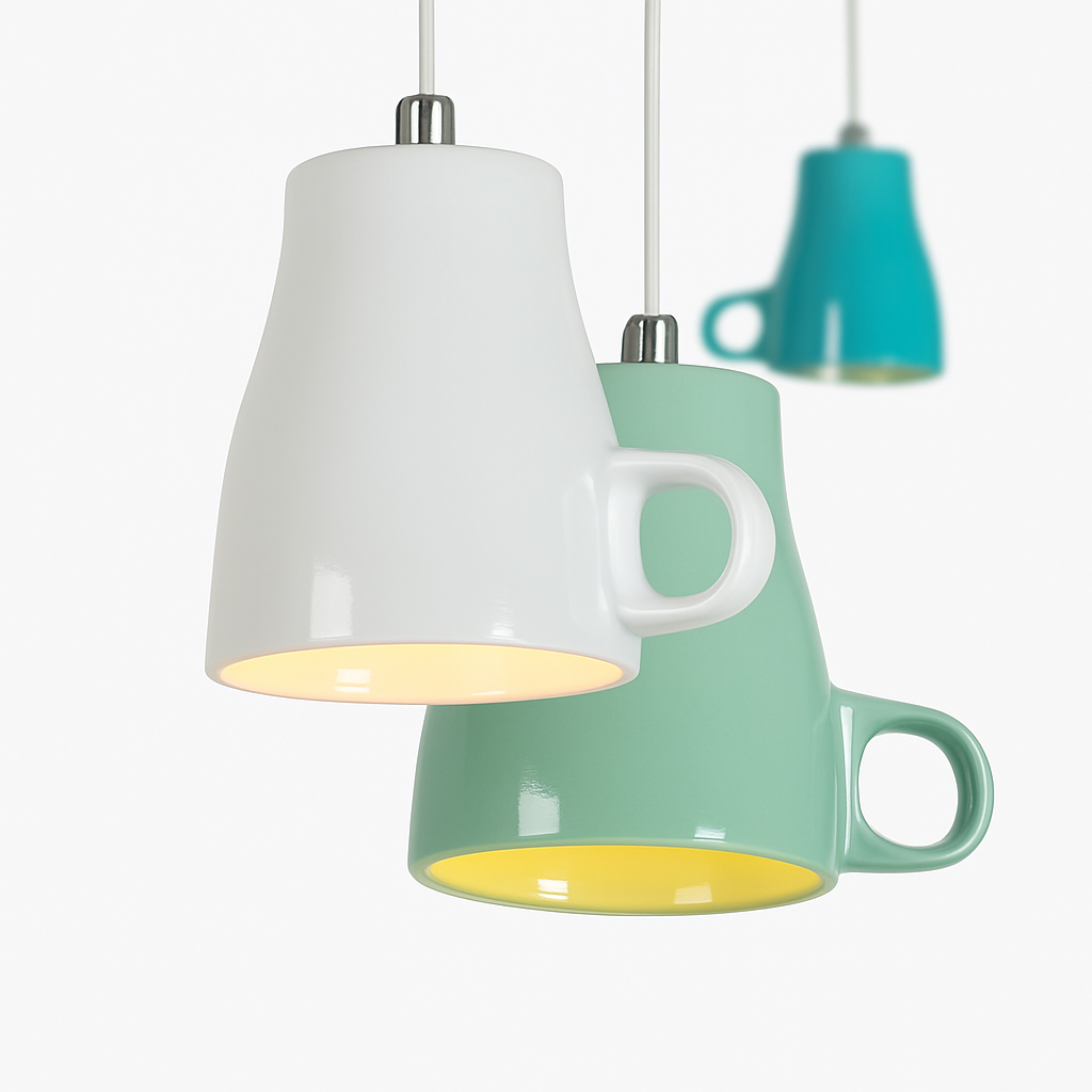 Suspension LED moderne en forme de tasse à caf renservée - vue 19 sur 24