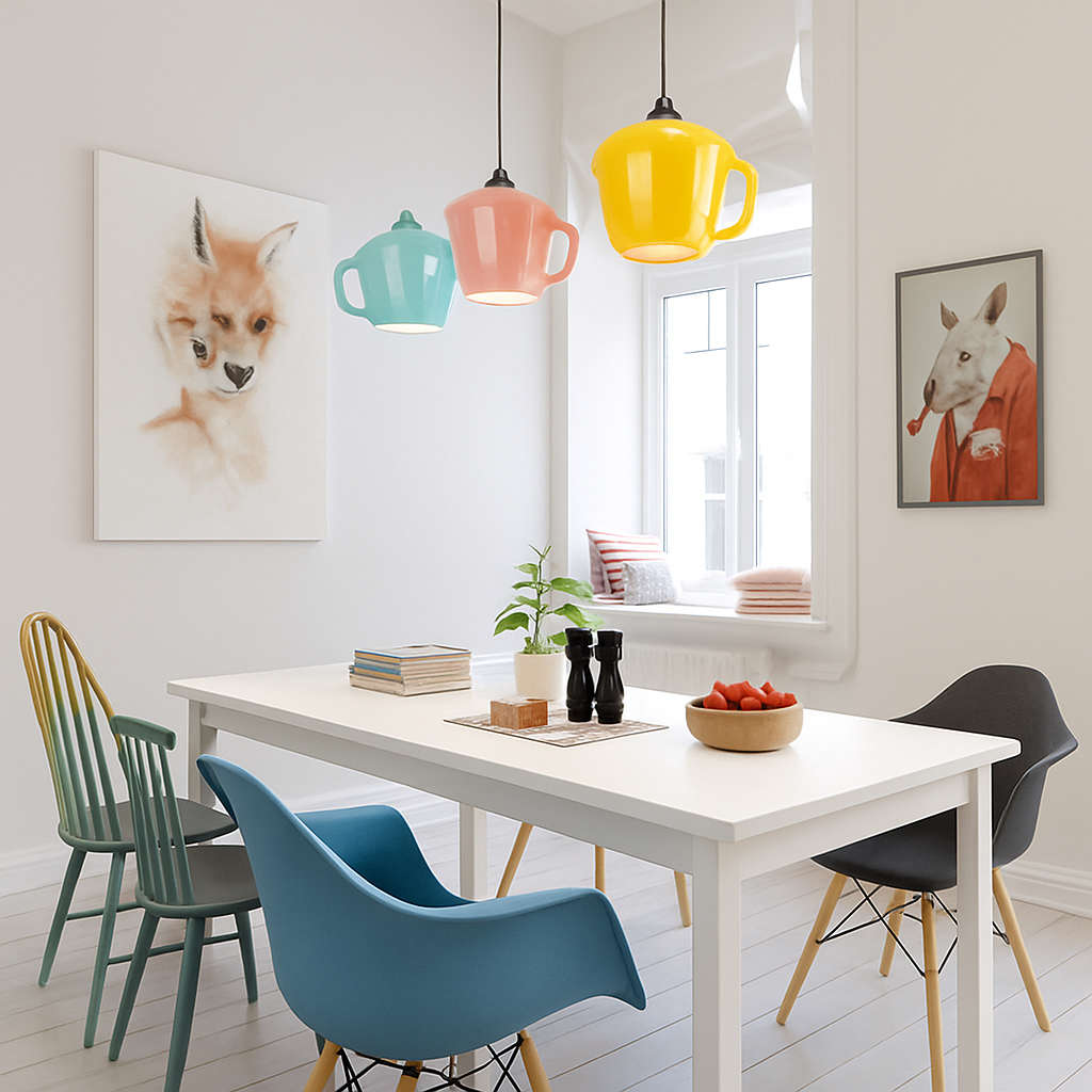 Suspension LED moderne en forme de tasse à caf renservée - vue 6 sur 24