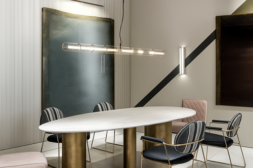 Moderne minimalistische LED-Pendelleuchte für den Innenbereich - vue 4 sur 8