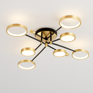 Moderne LED-Pendelleuchte Gold Schwarz dimmbar mit Fernbedienung