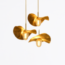 Suspension LED modernes en laiton feuille de Lotus pour Restaurant Table basse cuisine île lustre décor à la maison Lustres Luminaires