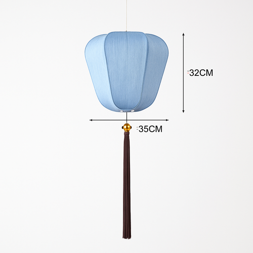 Suspension LED style chinois en tissu