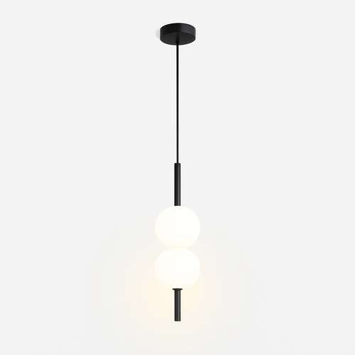 Suspension LED tube doré et boule